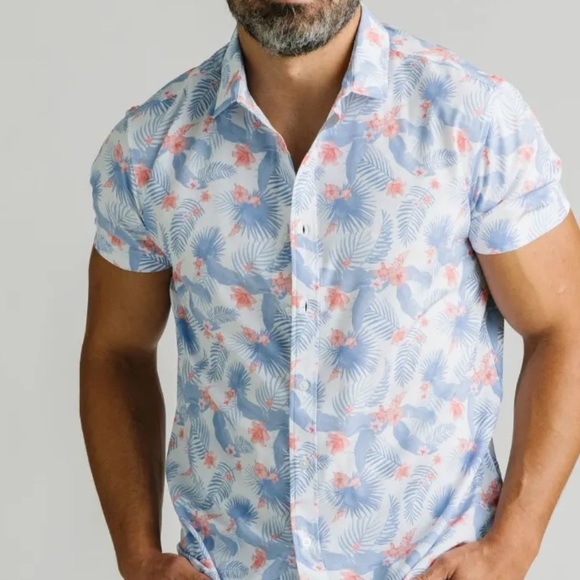 Men's ZYIA Hibiscus Prospect Buttondown Shirt-XL - Picture 8 of 11